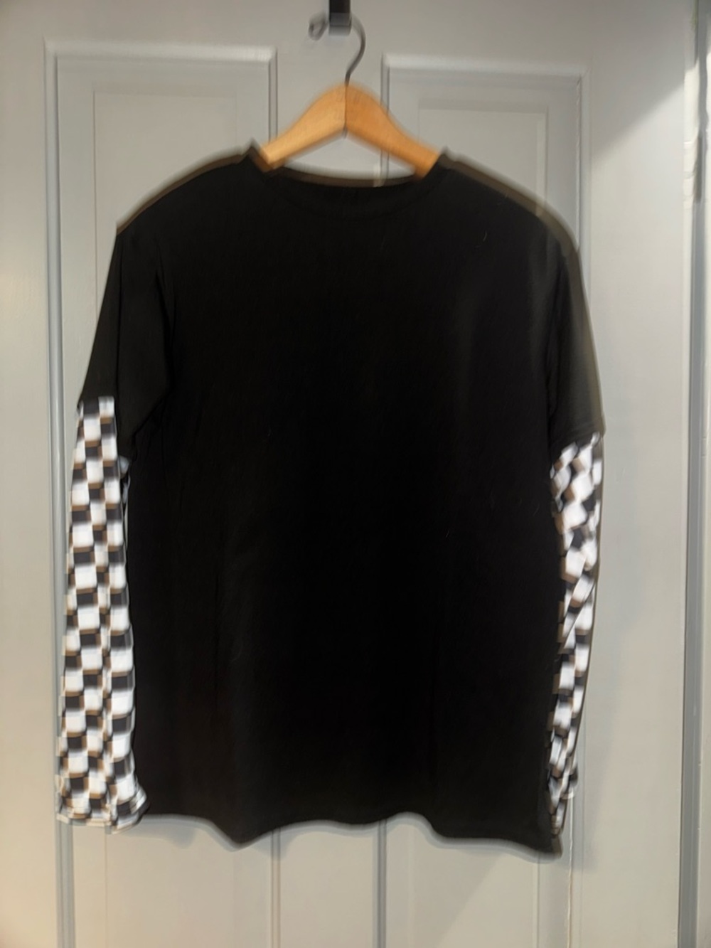 cotton oversized, checkered sleeve shirt. #checkered